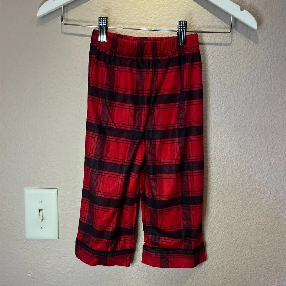 New Wondershop Toddler Boy Girl 2 Piece Pajama Set Red Black Plaid 18 Months NWT
